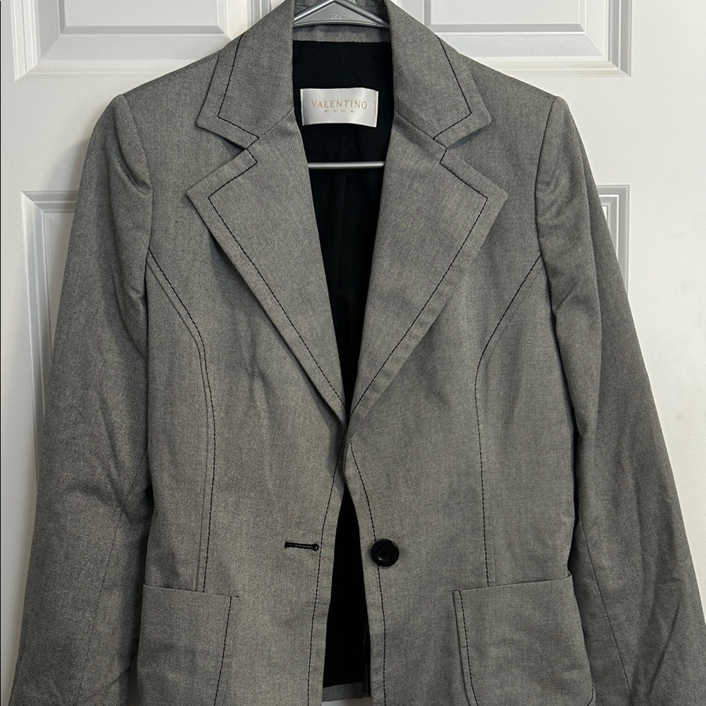 Valentino Monochrome Houndstooth Blazer sz 10